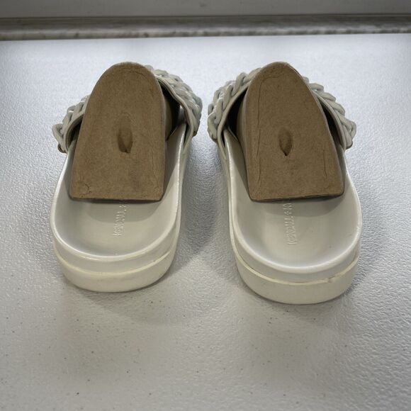 KENDALL + KYLIE Women's Shiloh 2 Leather Metal Upper Slide Sandal Sz 9.5M White - Picture 6 of 11